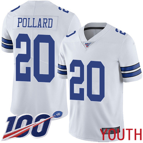 Youth Dallas Cowboys Limited White Tony Pollard Road #20 100th Season Vapor Untouchable NFL Jersey->women nfl jersey->Women Jersey